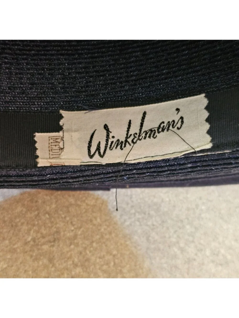 Winkelmans Union Vintage Navy Blue Ladies Derby Church Hat Size 7.5